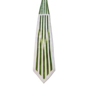 Green and White Fratello Hand Made Tie and Pocket Square